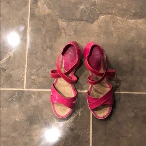 Pink Ralph Lauren platform sandals